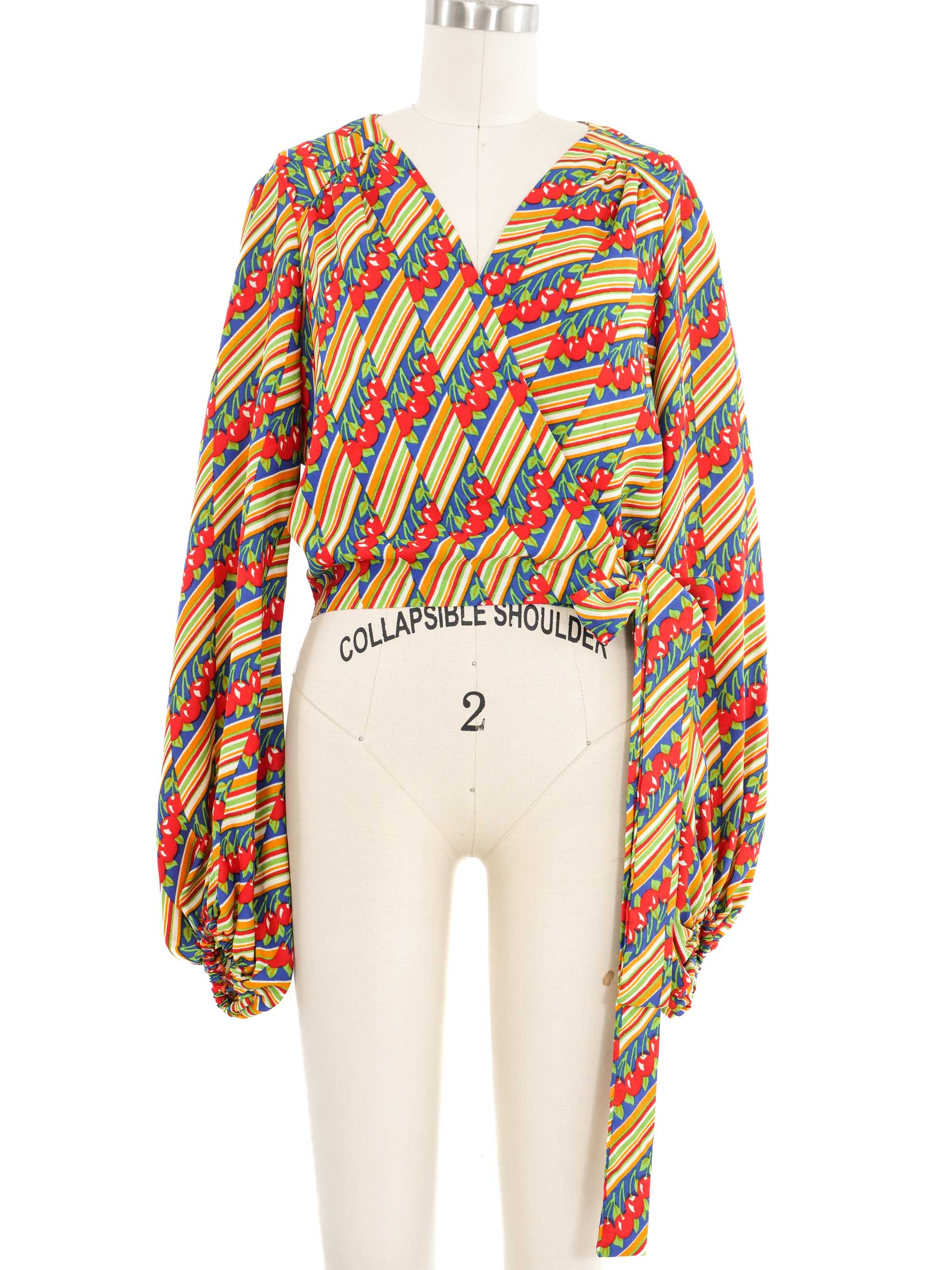 Cherry Printed Wrap Top