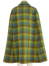 1960s Green Wool Tweed Cape Coat