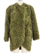 Green Curly Lamb Fur Coat