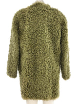 Green Curly Lamb Fur Coat