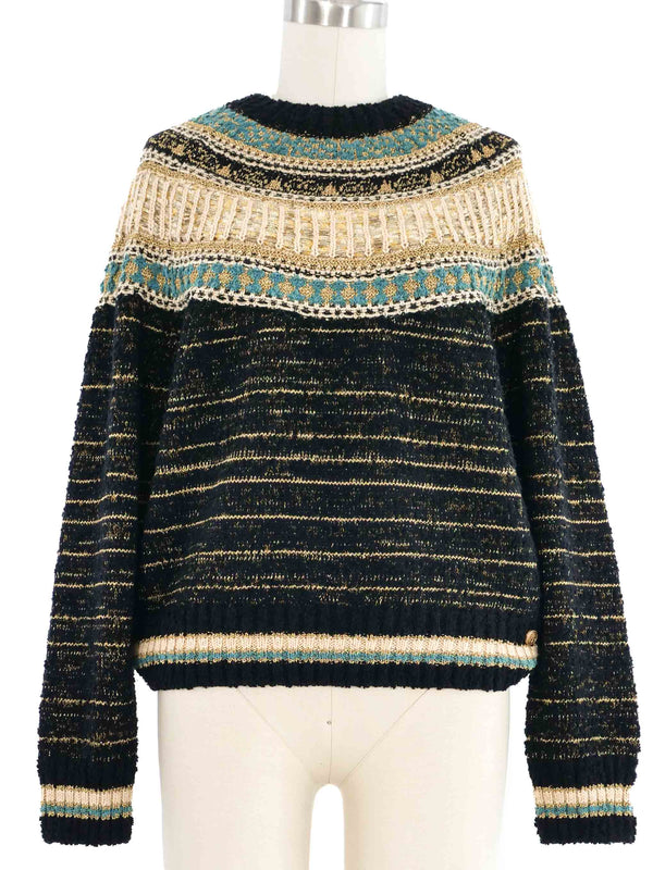 2019 Chanel Egyptian Collection Metallic Knit Sweater