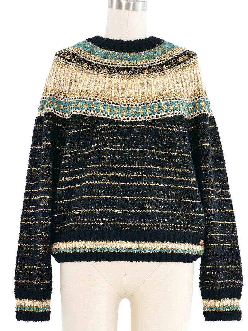 2019 Chanel Egyptian Collection Metallic Knit Sweater
