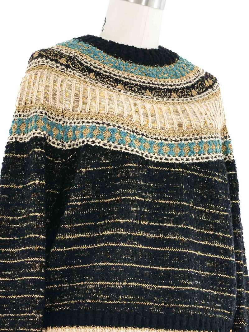 2019 Chanel Egyptian Collection Metallic Knit Sweater