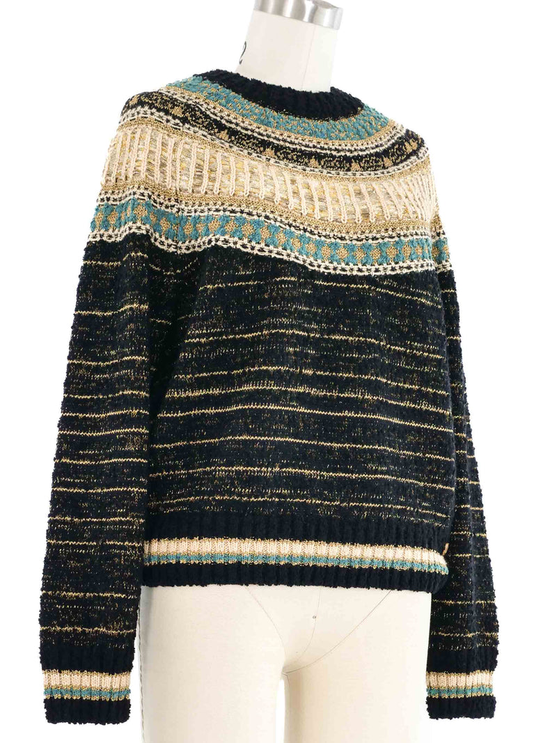 2019 Chanel Egyptian Collection Metallic Knit Sweater