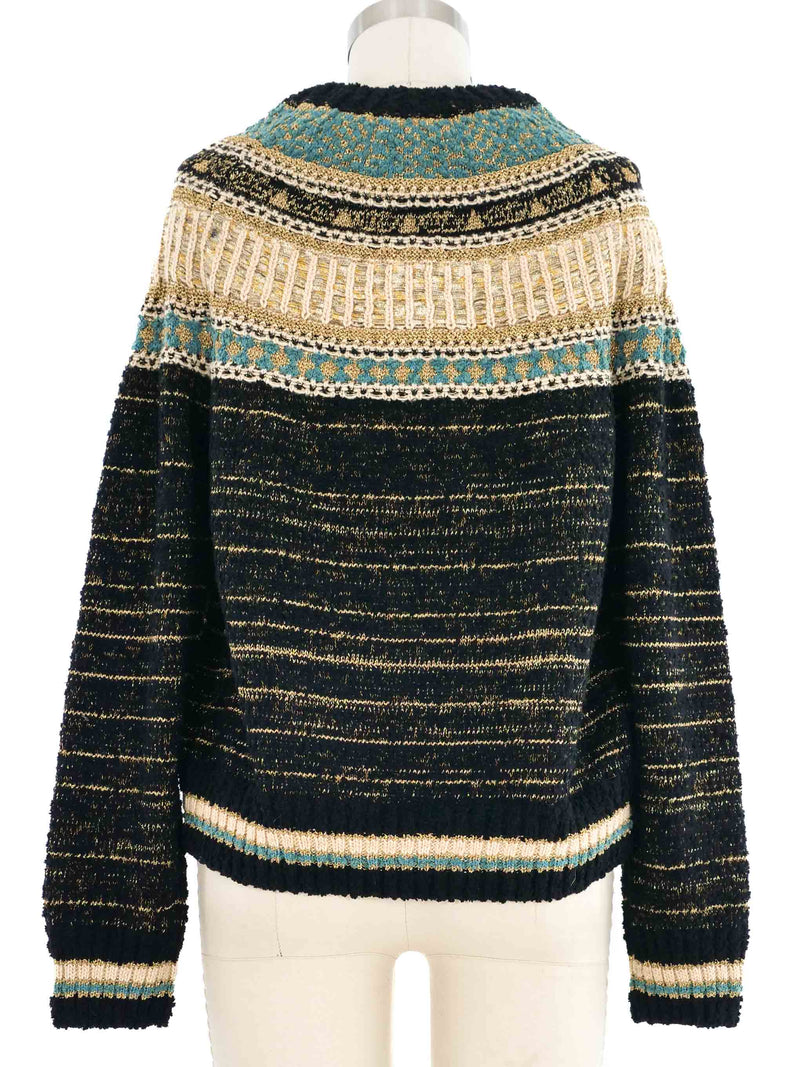 2019 Chanel Egyptian Collection Metallic Knit Sweater