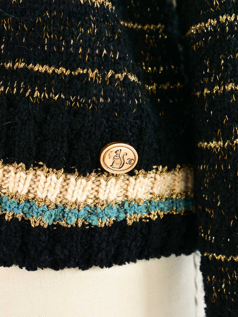 2019 Chanel Egyptian Collection Metallic Knit Sweater