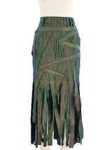 2002 Issey Miyake Iridescent Green Fringe Skirt Bottom arcadeshops.com
