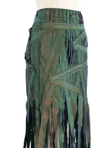 2002 Issey Miyake Iridescent Green Fringe Skirt Bottom arcadeshops.com
