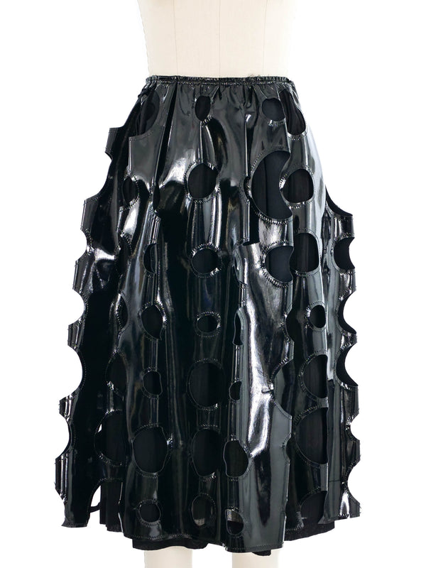 2014 Comme des Garcons Cut Out Vinyl Skirt