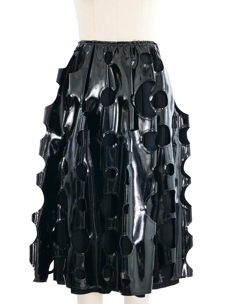 2014 Comme des Garcons Cut Out Vinyl Skirt