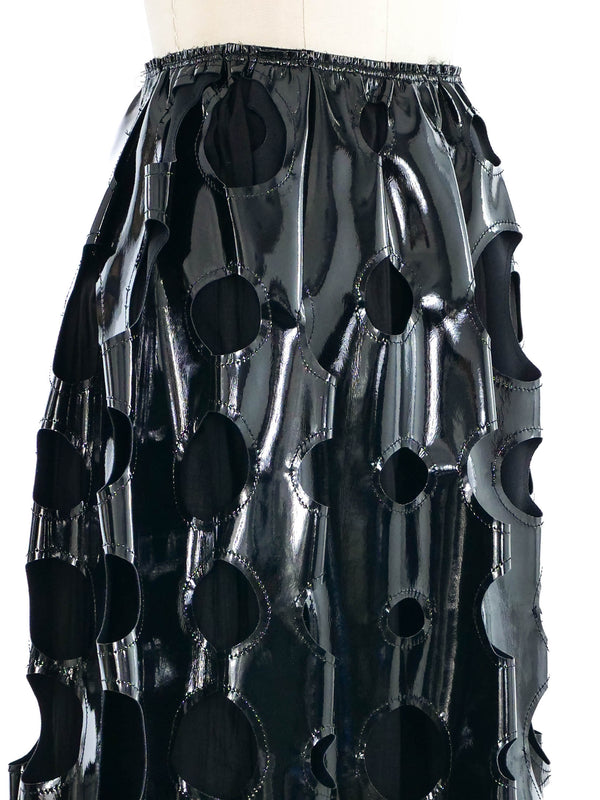 2014 Comme des Garcons Cut Out Vinyl Skirt