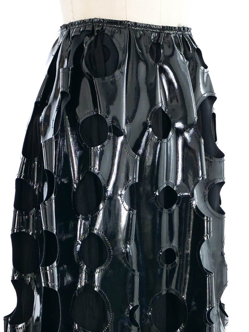 2014 Comme des Garcons Cut Out Vinyl Skirt