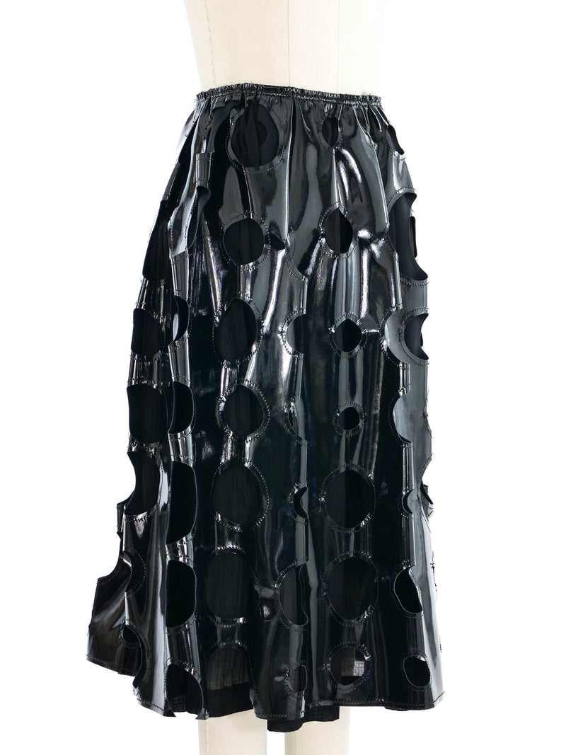 2014 Comme des Garcons Cut Out Vinyl Skirt