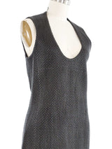 2021 Bottega Veneta Quilted Brown Leather Dress
