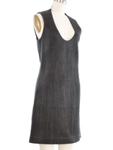 2021 Bottega Veneta Quilted Brown Leather Dress