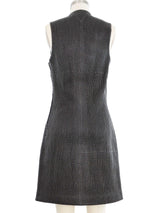 2021 Bottega Veneta Quilted Brown Leather Dress