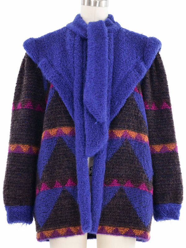 1980s Escada Southwestern Boucle Knit Jacket