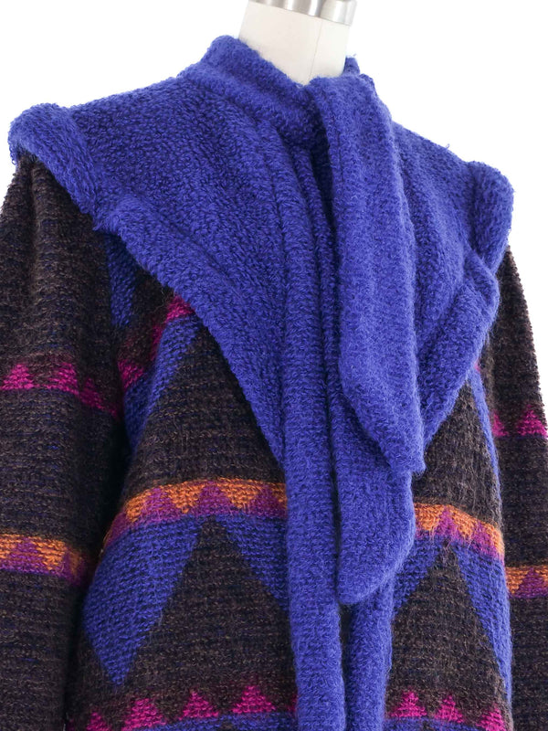 1980s Escada Southwestern Boucle Knit Jacket