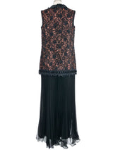 1960s Raffia Trimmed Pleated Jumpsuit