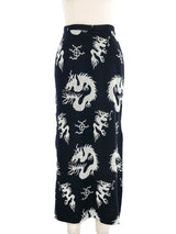 1970s Giorgio di Sant'Angelo Dragon Intarsia Knit Skirt Ensemble
