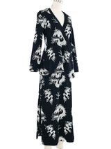 1970s Giorgio di Sant'Angelo Dragon Intarsia Knit Skirt Ensemble