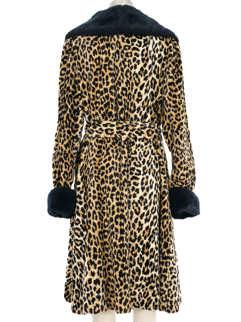 1970s Leopard Print Double Breasted Coat