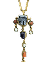 Pal Kepenyes Coral and Stone Drop Necklace Jewelry arcadeshops.com