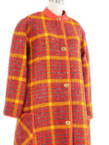 1960s Bonnie Cashin Red Houndstooth Coat Outerwear arcadeshops.com