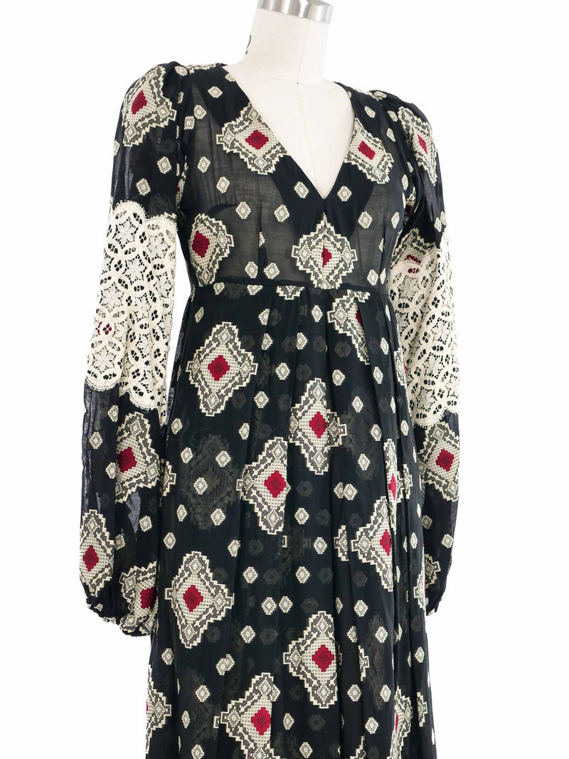 1971 Thea Porter Lace Accented Dress Dress arcadeshops.com
