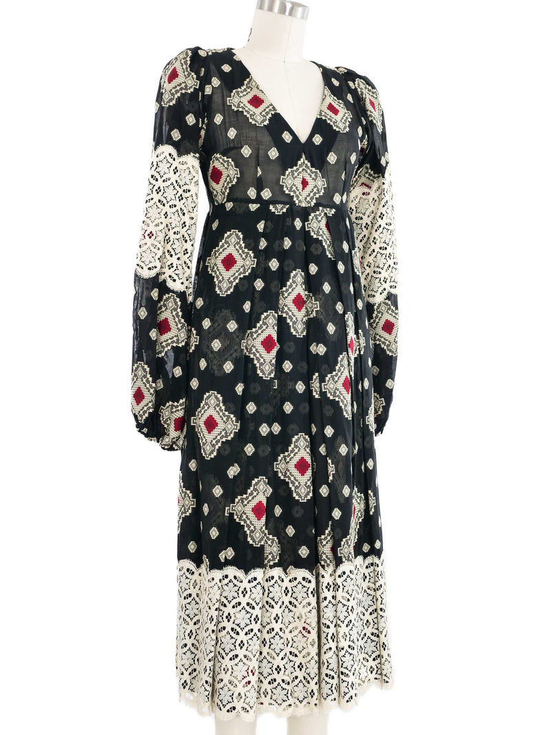 1971 Thea Porter Lace Accented Dress Dress arcadeshops.com