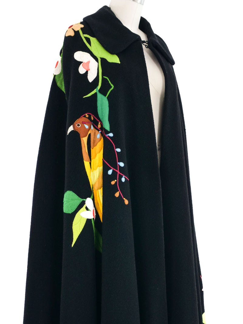Bird of Paradise Art to Wear Applique Cape Outerwear arcadeshops.com