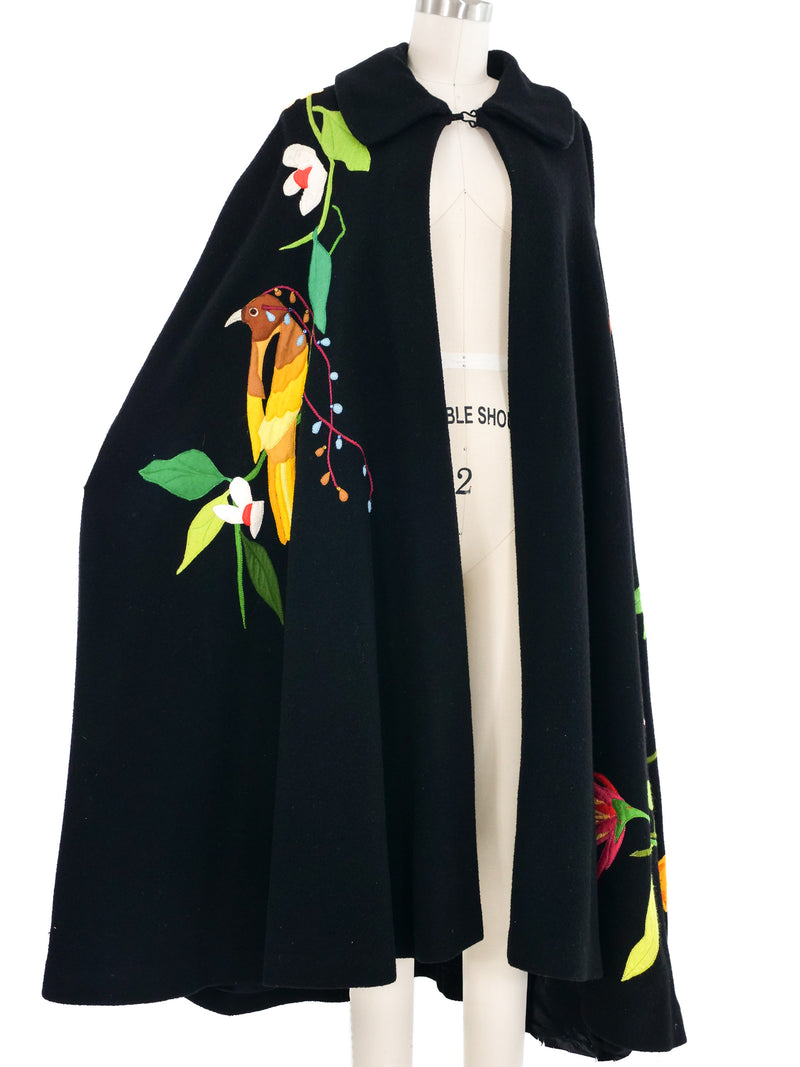Bird of Paradise Art to Wear Applique Cape Outerwear arcadeshops.com