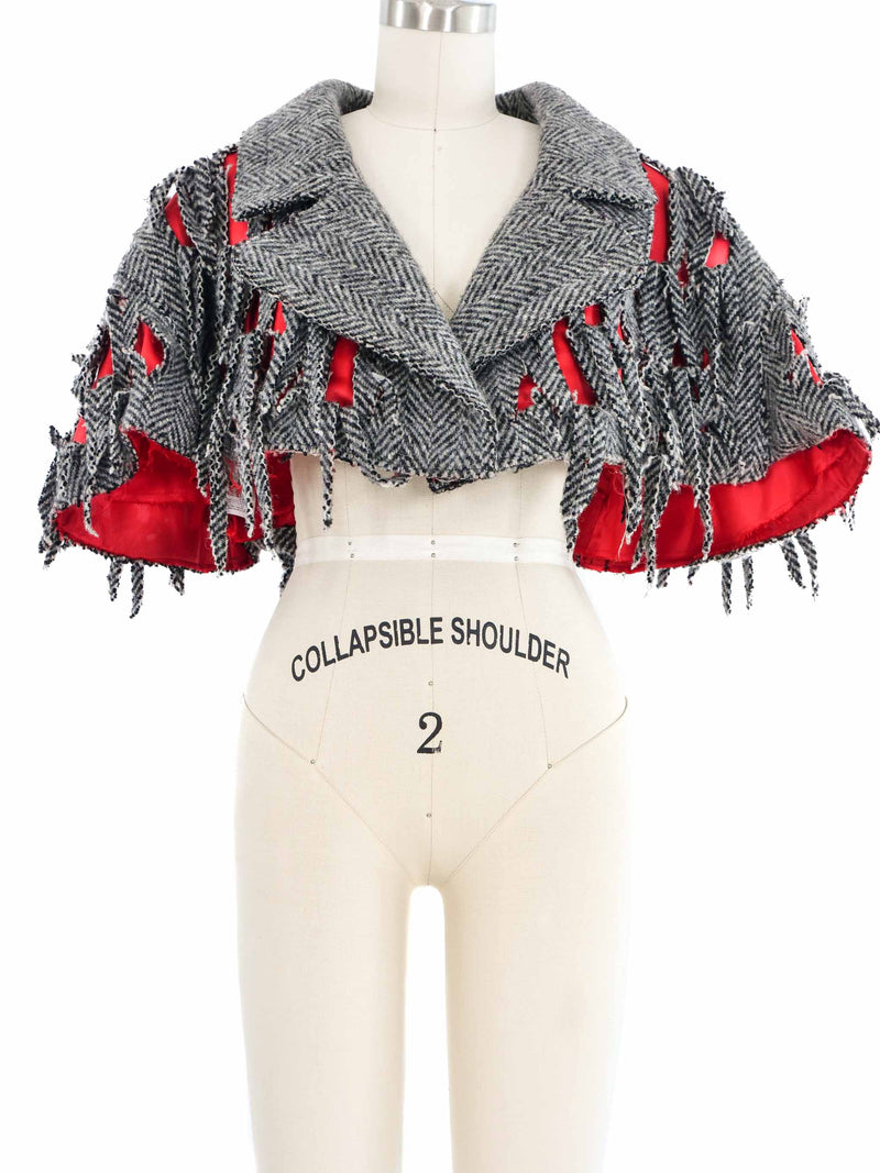 2022 Maison Margiela Cut Tweed Capelet Jacket arcadeshops.com
