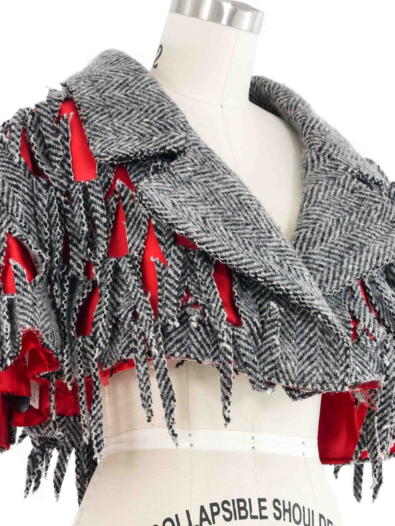 2022 Maison Margiela Cut Tweed Capelet Jacket arcadeshops.com