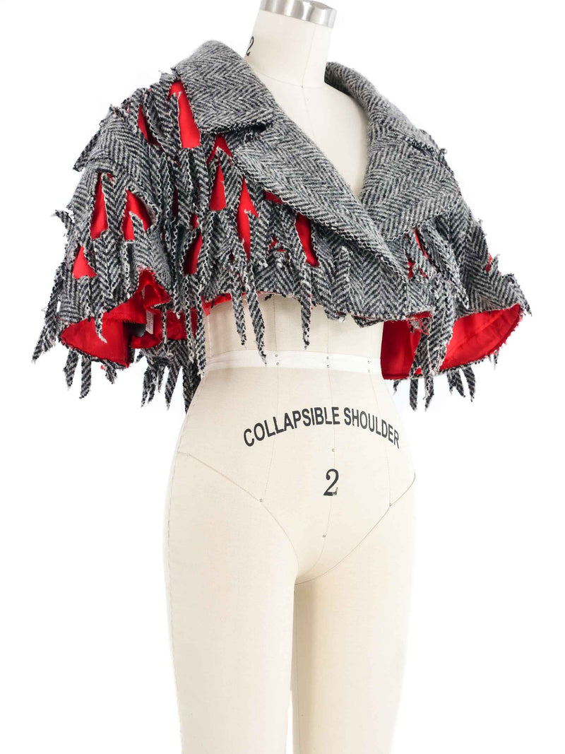 2022 Maison Margiela Cut Tweed Capelet Jacket arcadeshops.com