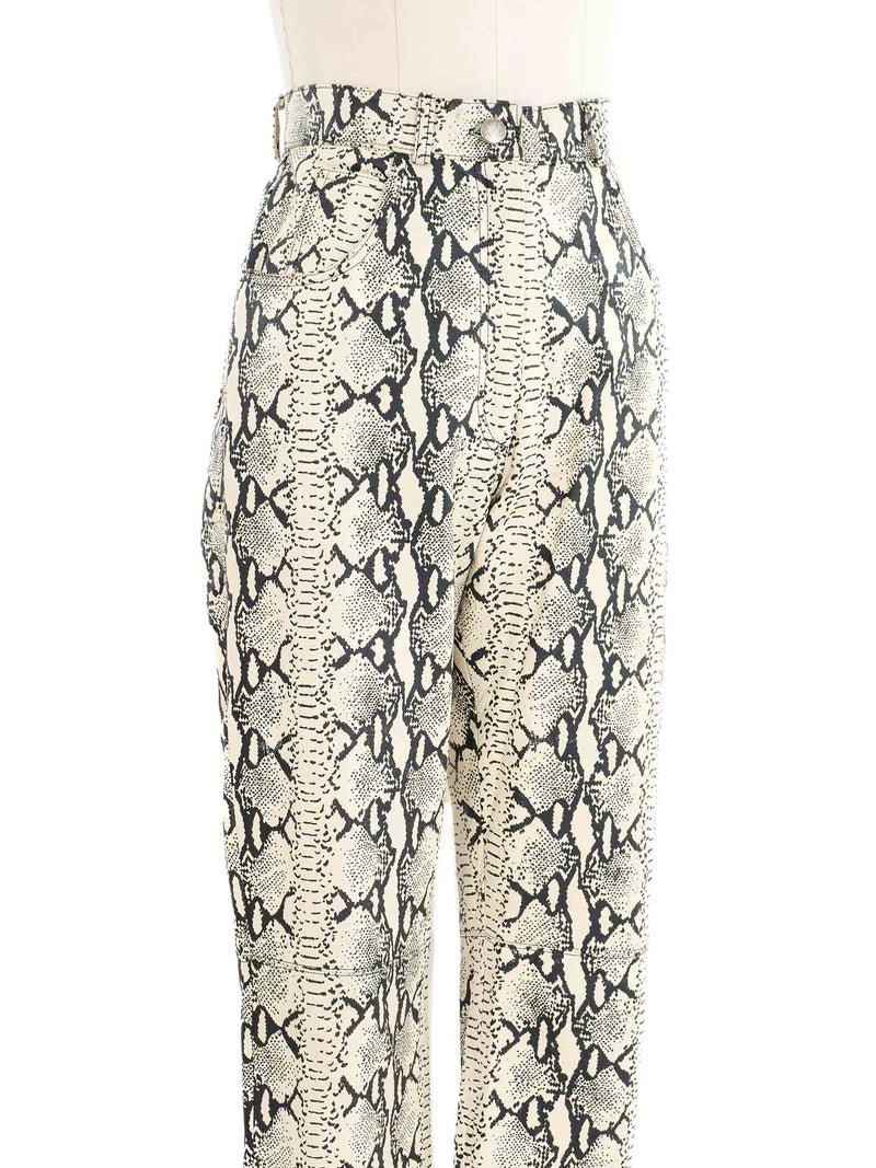 Perry Ellis Snake Print Leather Trousers Bottom arcadeshops.com