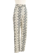 Perry Ellis Snake Print Leather Trousers Bottom arcadeshops.com