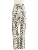 Perry Ellis Snake Print Leather Trousers Bottom arcadeshops.com