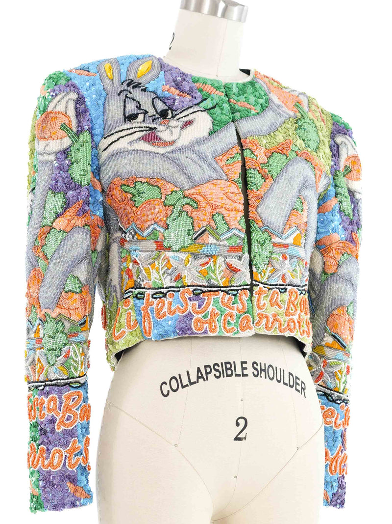 1992 Jeanette Kastenberg Bugs Bunny Beaded Jacket Jacket arcadeshops.com