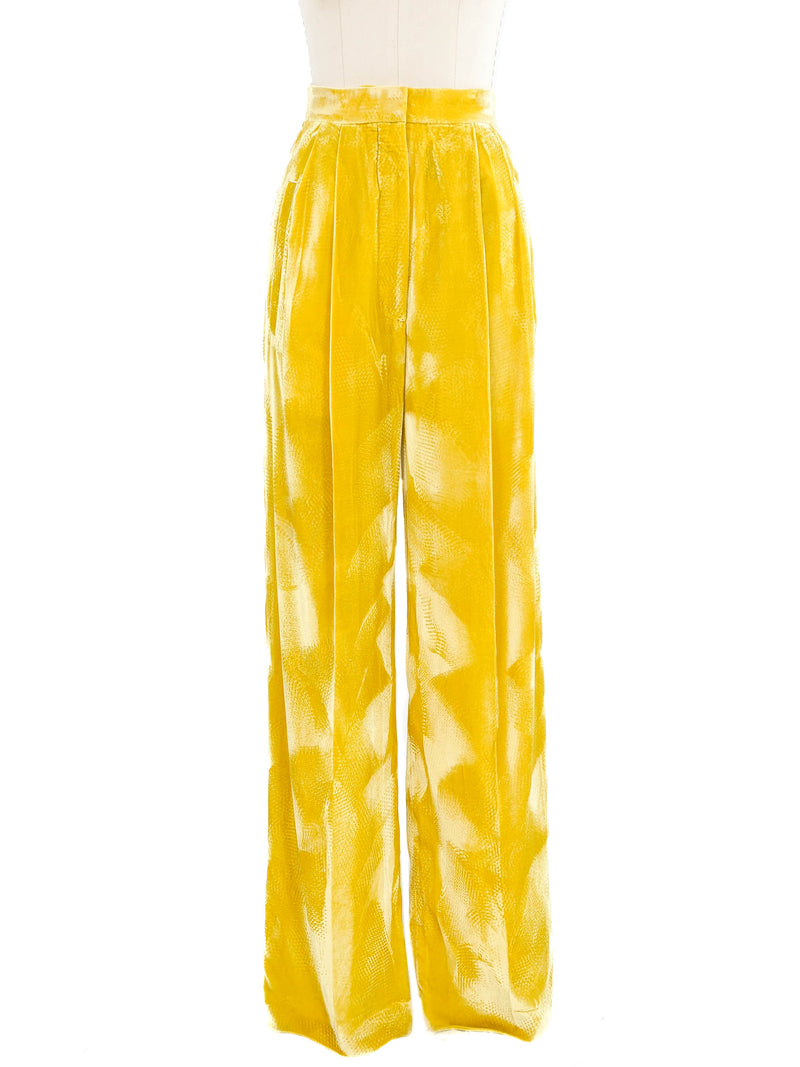 Celine Citron Crushed Velvet Trousers Bottom arcadeshops.com