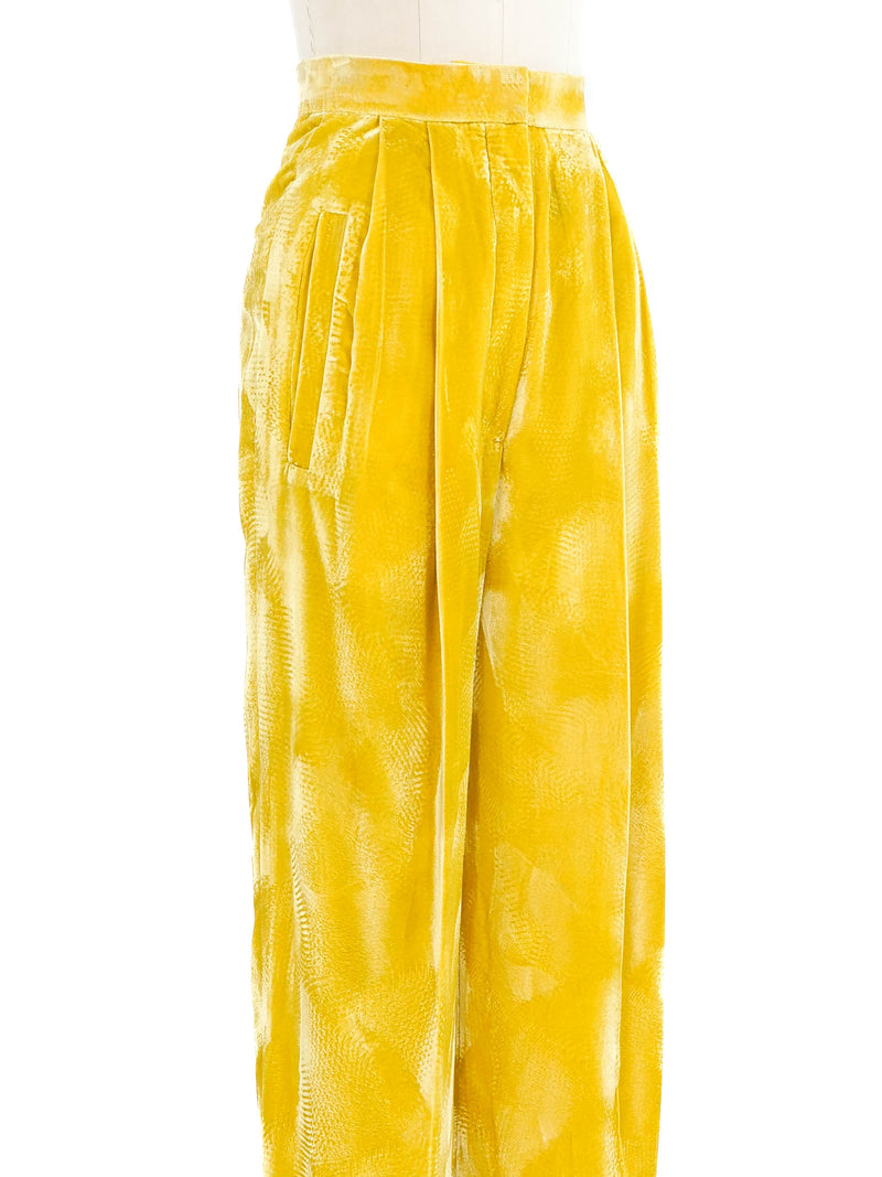 Celine Citron Crushed Velvet Trousers Bottom arcadeshops.com