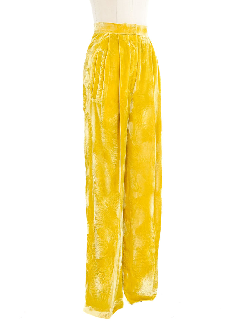Celine Citron Crushed Velvet Trousers Bottom arcadeshops.com