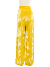 Celine Citron Crushed Velvet Trousers Bottom arcadeshops.com