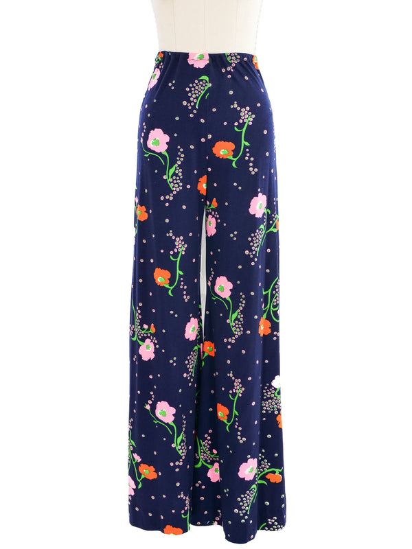 1970s Floral Jersey Pants Bottom arcadeshops.com