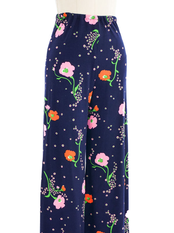 1970s Floral Jersey Pants Bottom arcadeshops.com