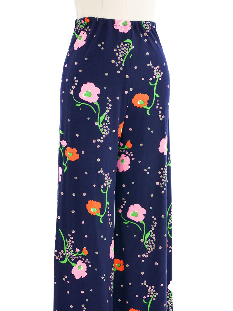 1970s Floral Jersey Pants Bottom arcadeshops.com