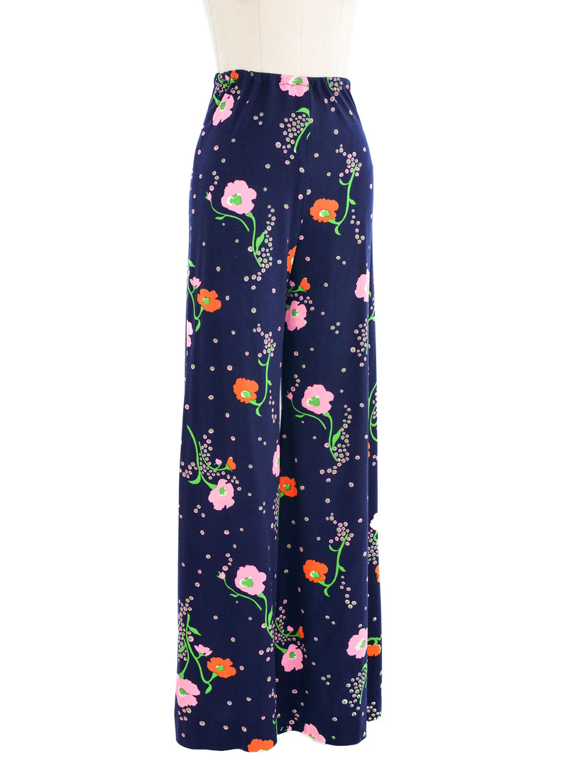 1970s Floral Jersey Pants Bottom arcadeshops.com