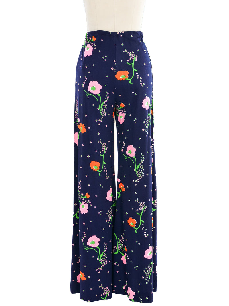 1970s Floral Jersey Pants Bottom arcadeshops.com