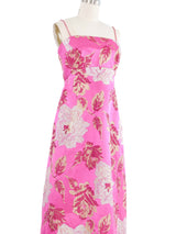 1960s Malcolm Starr Metallic Floral Jacquard Dress Dress arcadeshops.com