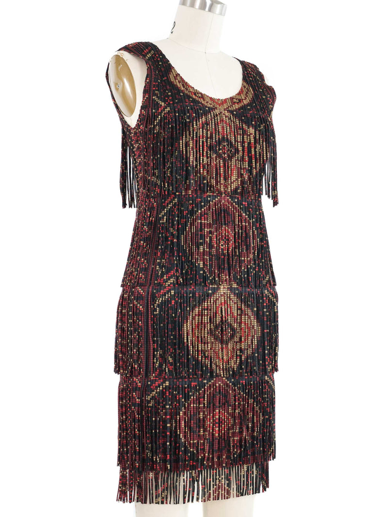 Issey Miyake Pleats Please Fringe Print Mini Dress Dress arcadeshops.com